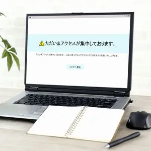 アクセスが集中しているサイトの画面